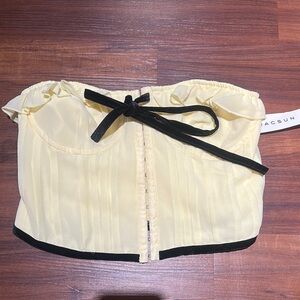 Pac sun yellow&black corset style top.